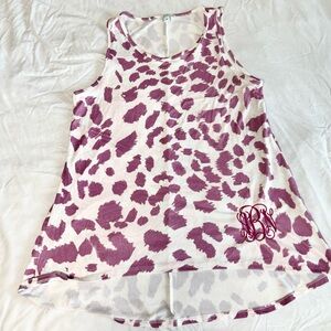 Jordann Purple Animal Print Monogram High Low Tank Top M